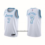 Maillot Los Angeles Lakers Carmelo Anthony NO 7 Ville 2020-21 Blanc