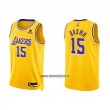 Maillot Los Angeles Lakers Jabari Brown NO 15 75th Anniversary 2021-22 Jaune