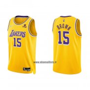 Maillot Los Angeles Lakers Jabari Brown NO 15 75th Anniversary 2021-22 Jaune