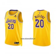 Maillot Los Angeles Lakers Mac Mcclung NO 20 75th Anniversary 2021-22 Jaune