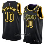 Maillot Los Angeles Lakers Sviatoslav Mykhailiuk No 10 Ville 2018 Noir