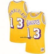 Maillot Los Angeles Lakers Wilt Chamberlain NO 13 Mitchell & Ness 1971-72 Jaune