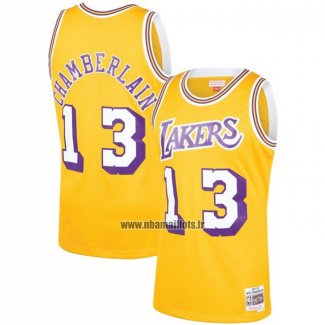 Maillot Los Angeles Lakers Wilt Chamberlain NO 13 Mitchell & Ness 1971-72 Jaune