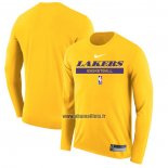 Maillot Manches Longues Los Angeles Lakers Practice Performance 2022-23 Jaune