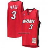 Maillot Miami Heat Dwyane Wade NO 3 Mitchell & Ness 2005-06 Rouge