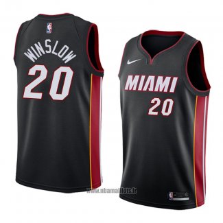 Maillot Miami Heat Justise Winslow No 20 Icon 2018 Noir