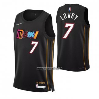 Maillot Miami Heat Kyle Lowry NO 7 Ville 2021-22 Noir