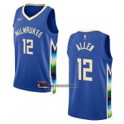 Maillot Milwaukee Bucks Grayson Allen NO 12 Ville 2022-23 Bleu