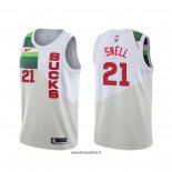 Maillot Milwaukee Bucks Tony Snell No 21 Earned Edition Blanc