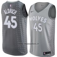 Maillot Minnesota Timberwolves Cole Aldrich No 45 Ville 2018 Gris