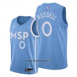 Maillot Minnesota Timberwolves D'angelo Russell No 0 Ville 2019-20 Bleu