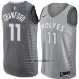 Maillot Minnesota Timberwolves Jamal Crawford No 11 Ville 2018 Gris