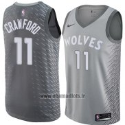 Maillot Minnesota Timberwolves Jamal Crawford No 11 Ville 2018 Gris