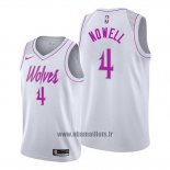 Maillot Minnesota Timberwolves Jaylen Nowell No 4 Earned Blanc