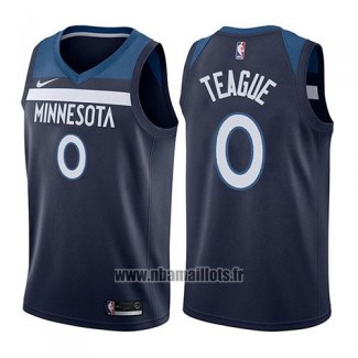 Maillot Minnesota Timberwolves Jeff Teague No 0 Icon 2017-18 Bleu