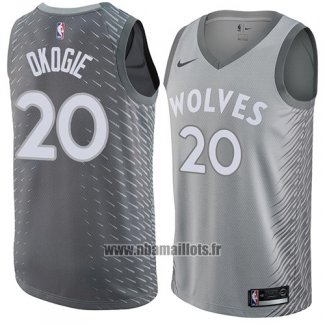 Maillot Minnesota Timberwolves Josh Okogie No 20 Ville 2018 Gris