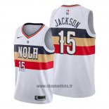 Maillot New Orleans Pelicans Frank Jackson No 15 Earned Blanc