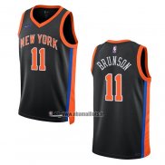 Maillot New York Knicks Jalen Brunson NO 11 Ville 2022-23 Noir