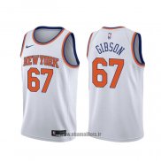 Maillot New York Knicks Taj Gibson NO 67 Association Blanc