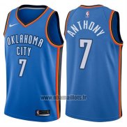 Maillot Oklahoma City Thunder Carmelo Anthony No 7 2017-18 Bleu