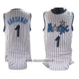 Maillot Orlando Magic Anfernee Hardaway No 1 Retro Blanc