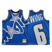 Maillot Orlando Magic Patrick Ewing NO 6 Mitchell & Ness Big Face Bleu