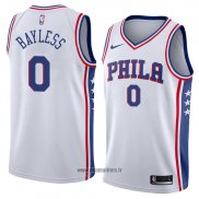 Maillot Philadelphia 76ers Jerryd Bayless No 0 Association 2018 Blanc