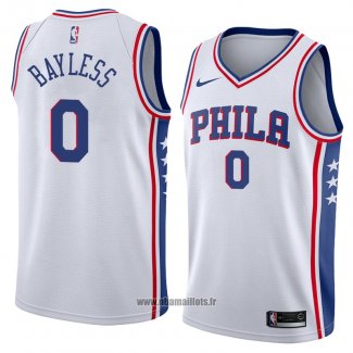 Maillot Philadelphia 76ers Jerryd Bayless No 0 Association 2018 Blanc