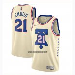 Maillot Philadelphia 76ers Joel Embiid No 21 Earned 2020-21 Crema