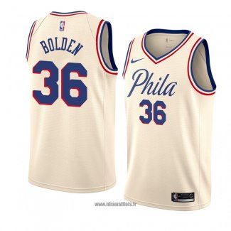 Maillot Philadelphia 76ers Jonah Bolden No 36 Ville 2018 Crema