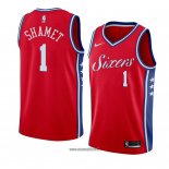 Maillot Philadelphia 76ers Landry Shamet No 1 Statement 2017-18 Rouge