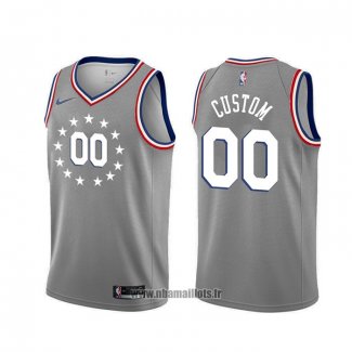 Maillot Philadelphia 76ers Personnalise Ville Gris