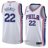 Maillot Philadelphia 76ers Richaun Holmes No 22 Association 2018 Blanc