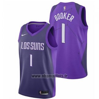 Maillot Phoenix Suns Booker No 1 Ville 2017-18 Volet