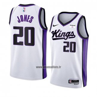 Maillot Sacramento Kings Colby Jones NO 20 Association 2023-24 Blanc