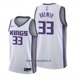 Maillot Sacramento Kings Corey Brewer No 33 Association Blanc