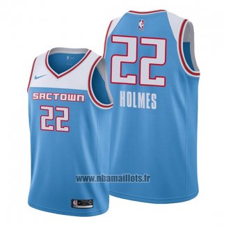 Maillot Sacramento Kings Richaun Holmes No 22 Ville Bleu