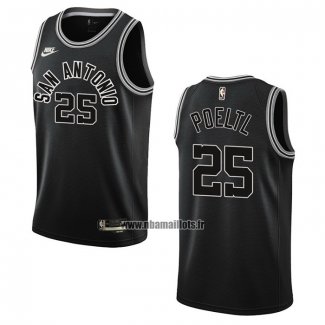 Maillot San Antonio Spurs Jakob Poeltl NO 25 Classic 2022-23 Noir