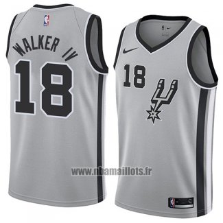 Maillot San Antonio Spurs Lonnie Walker Iv No 18 Statement 2018 Gris