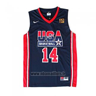 Maillot USA 1992 Charles Barkley No 14 Noir