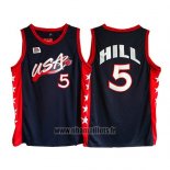 Maillot USA 1996 Grant Hill No 5 Noir