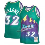 Maillot Utah Jazz Karl Malone NO 32 Mitchell & Ness 1996-97 Vert