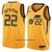 Maillot Utah Jazz Thabo Sefolosha No 22 Statement 2018 Jaune