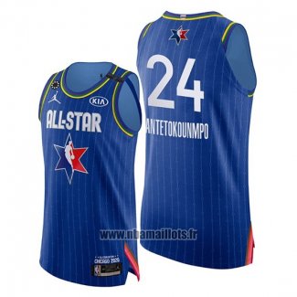 Maillot All Star 2020 Bucks Giannis Antetokounmpo No 24 Bleu