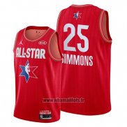Maillot All Star 2020 Philadelphia 76ers Ben Simmons No 25 Rouge