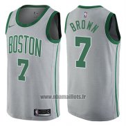 Maillot Boston Celtics Jaylen Brown No 7 Ville Gris