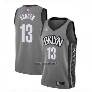 Maillot Brooklyn Nets James Harden No 13 Statement 2020 Gris