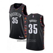 Maillot Brooklyn Nets Kevin Durant No 35 Ville 2019-20 Noir
