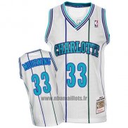 Maillot Charlotte Hornets Alonzo Mourning No 33 Retro Blanc