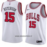 Maillot Chicago Bulls Chandler Hutchison No 15 Association 2018 Blanc